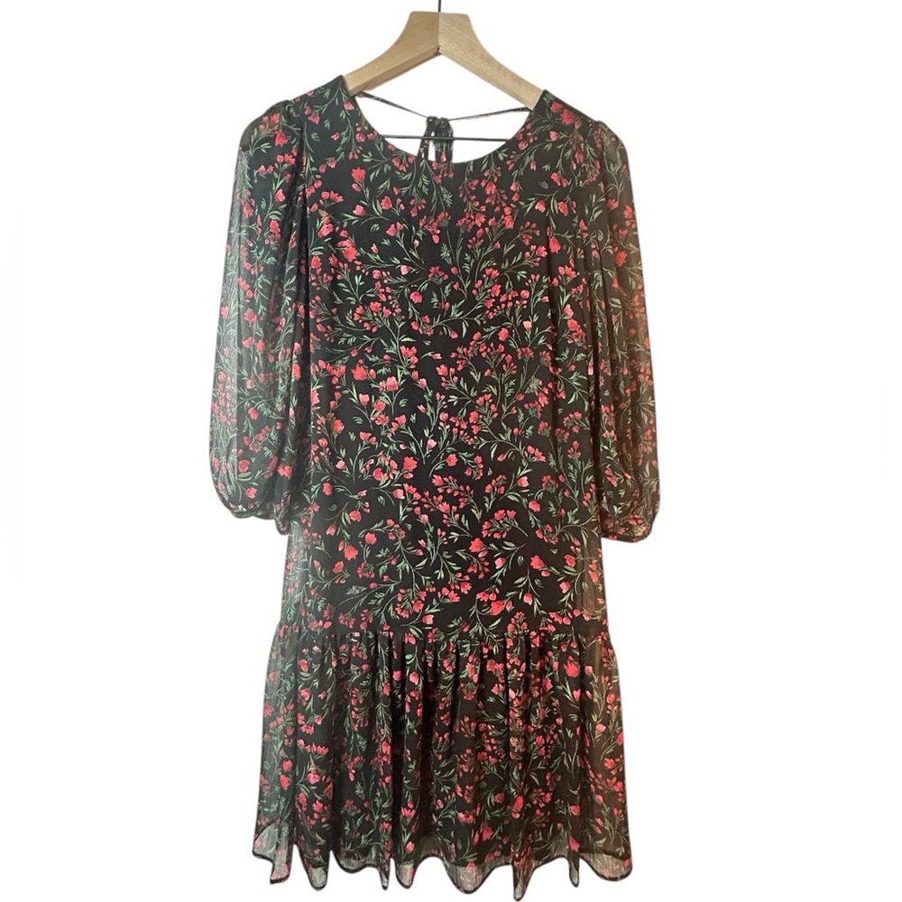 Calvin Klein Women's Sheath 3/4 Sleeve Floral Pleated Dress Size: 8 - Picture 11 of 15